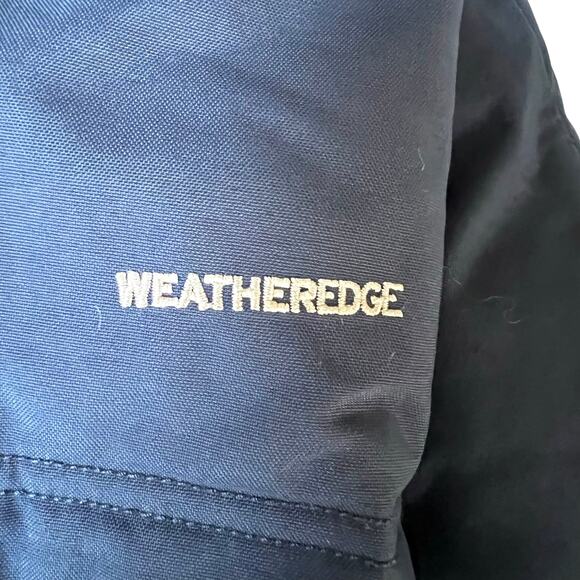 Eddie Bauer Men’s WeatherEdge Waterproof Down Parka Large Navy Hooded Jacket - Picture 4 of 9